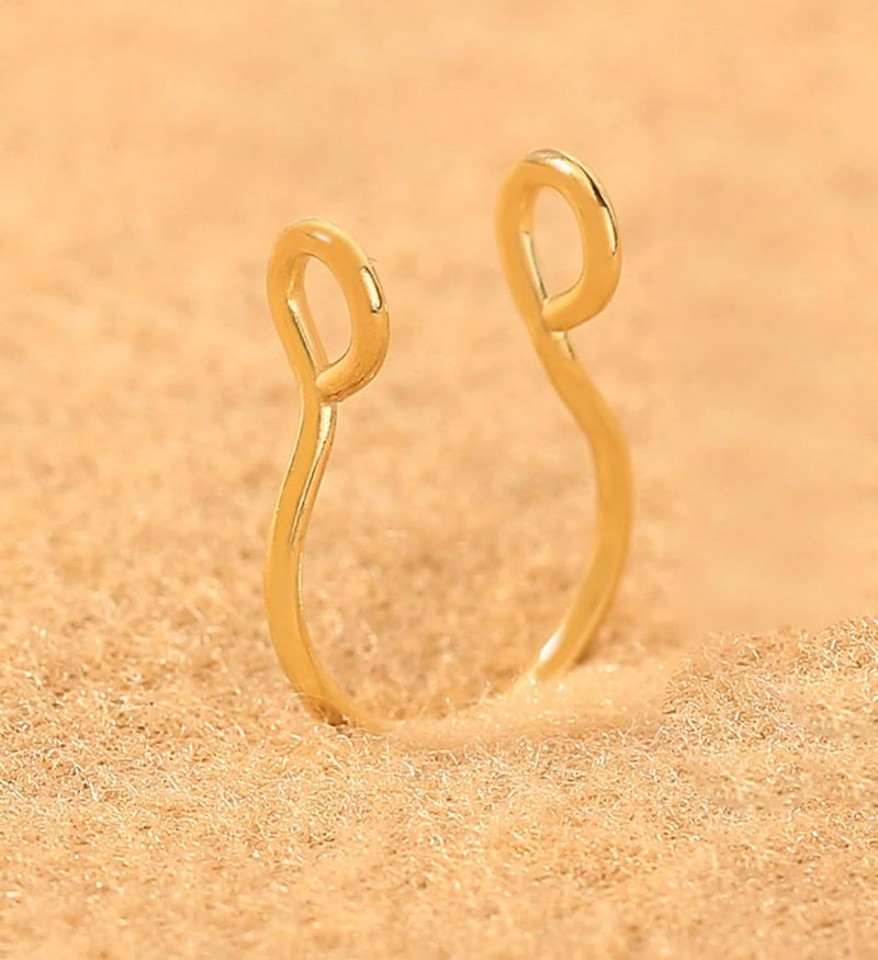 QWALIT Fake Nose Rings & Septum Piercings - Clip On, Non-Piercing, Faux Nose Rings & Hoops for Women & Men - Image 5